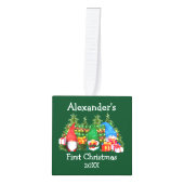 Baby Eerste kerstWaterverf Gnomen Foto Decoratie (Voorkant)