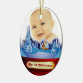Baby eerste kerstWereldbol Keramisch Ornament (Links)