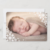 Baby Eerste kerstwinter Snowflakes Foto Birth Feestdagenkaart (Voorkant)