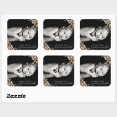 Baby Eerste kerstwinter Snowflakes Foto Birth Vierkante Sticker (Vel)