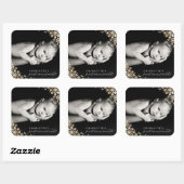 Baby Eerste kerstwinter Snowflakes Foto Birth Vierkante Sticker (Vel)