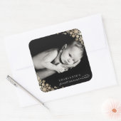 Baby Eerste kerstwinter Snowflakes Foto Birth Vierkante Sticker (Envelop)