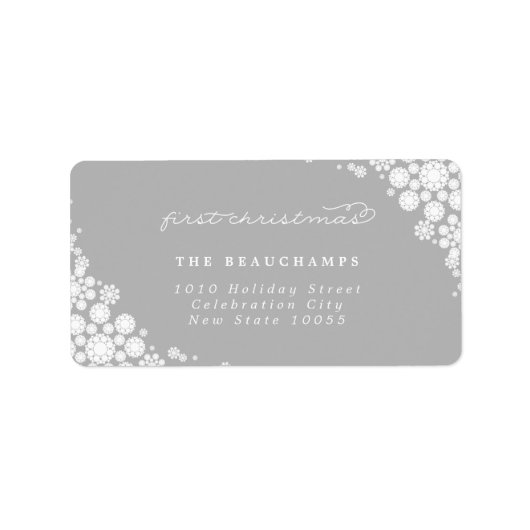 Baby Eerste kerstwintersopflakkeringen Adres Etiket (Voorkant)
