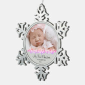 Baby eerste kerstzilver tin sneeuwvlok ornament (Rechts)