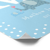 Baby Eerste Monogram Verjaardagscadeau Poster (Hoek)