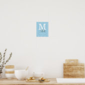 Baby Eerste Monogram Verjaardagscadeau Poster (Keuken)