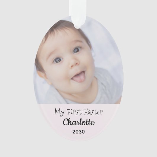 Baby eerste paasmeisje Fotonaam jaar Personaliz Ornament (voorkant)