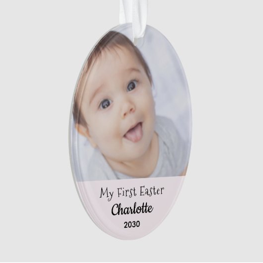 Baby eerste paasmeisje Fotonaam jaar Personaliz Ornament (voorkant)