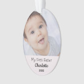 Baby eerste paasmeisje Fotonaam jaar Personaliz Ornament (voorkant)