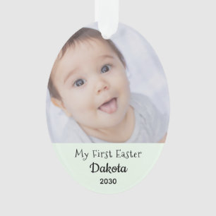 Baby Eerste Pasen Fotonaam Jaar Gepersonaliseerd Ornament