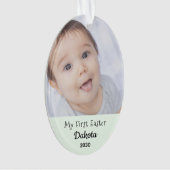 Baby Eerste Pasen Fotonaam Jaar Gepersonaliseerd Ornament (voorkant)