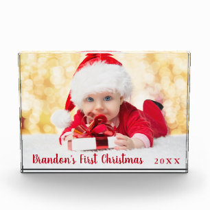 Baby eerste rode kerstscript fotoblokken