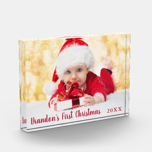Baby eerste rode kerstscript fotoblokken (Links)