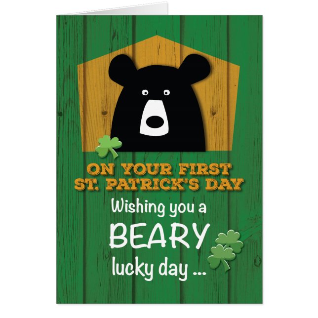 Baby Eerste Sint Patrick's Day met Beer & Shamrock (Voorkant)