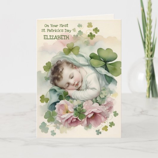 Baby Eerste St. Patrick's Day Zegen Gebed Kaart (Voorkant)