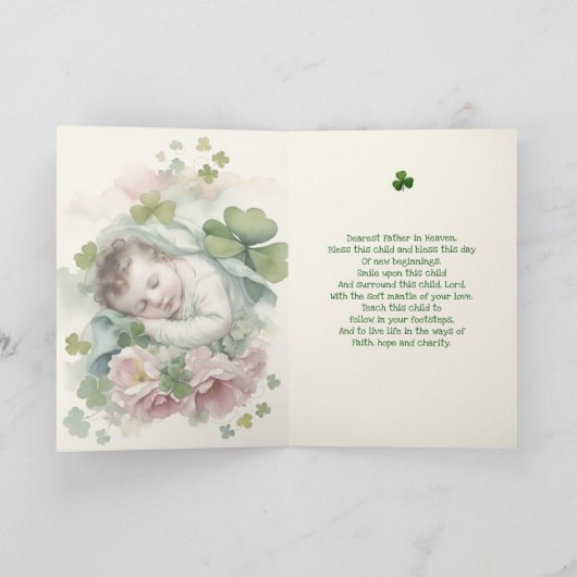 Baby Eerste St. Patrick's Day Zegen Gebed Kaart (Binnen)
