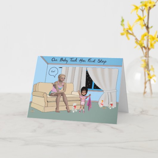 Baby eerste stap kaart (Gele Bloem)