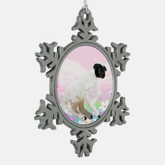 Baby eerste stappen tin sneeuwvlok ornament (Links)