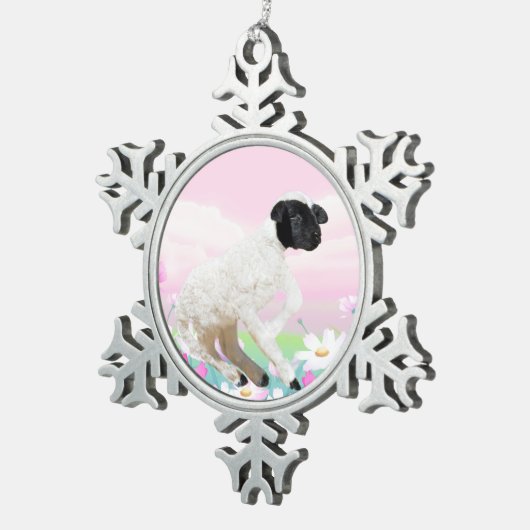 Baby eerste stappen tin sneeuwvlok ornament (Rechts)