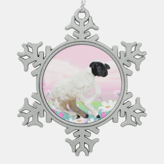 Baby eerste stappen tin sneeuwvlok ornament (Voorkant)