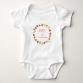 Baby eerste Thanksgiving herfstbladeren eikels Romper (Voorkant)