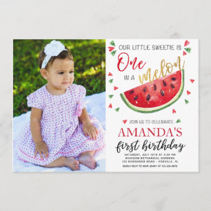 Baby eerste verjaardag meloen fotokaart kaart