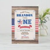 baby eerste verjaardag op 4 juli Onafhankelijkheid Kaart (Staand voorkant)