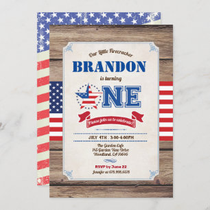 baby eerste verjaardag op 4 juli Onafhankelijkheid Kaart