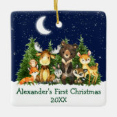 Baby eerste Waterverf met kerstmis Keramisch Ornament (Voorkant)