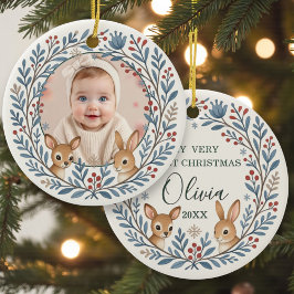 Baby Eerste Woodland Nordic Kerstsouvenir Keramisch Ornament