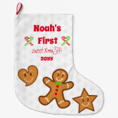 Baby eerste zoete XmaS-ontbijtkoek 2 zijden Grote Kerstsok (Voorkant)