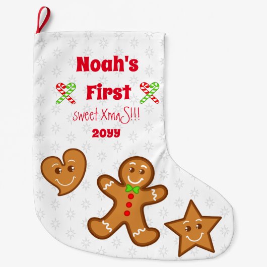 Baby eerste zoete XmaS-ontbijtkoek 2 zijden Grote Kerstsok (Voorkant)