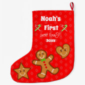 Baby eerste zoete XmaS-ontbijtkoek 2 zijden Grote Kerstsok (Achterkant)