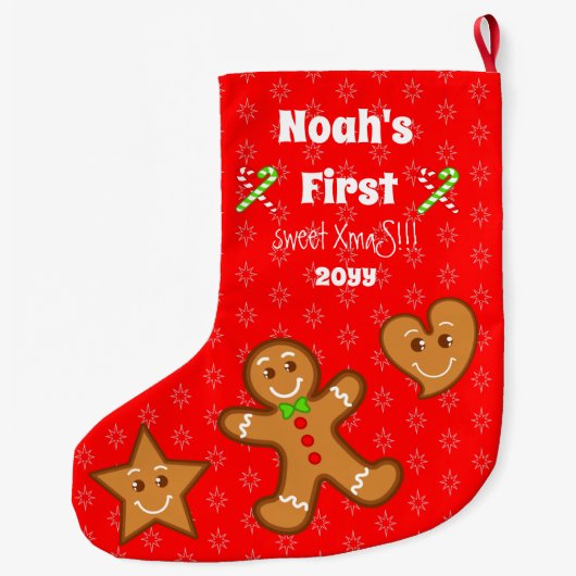 Baby eerste zoete XmaS-ontbijtkoek 2 zijden Grote Kerstsok (Achterkant)