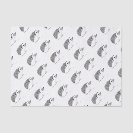 Baby egel dierlijke Waterverf Zwarte Patroon Kinde Tissuepapier (Voorkant)