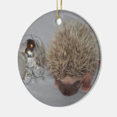 Baby egel kerstversiering keramisch ornament (Links)