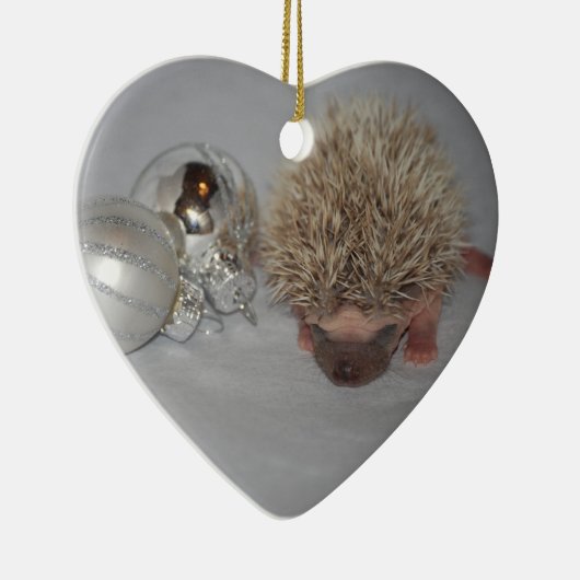 Baby egel kerstversiering keramisch ornament (Rechts)