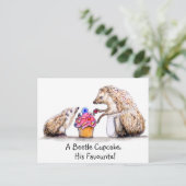 baby egel met griezelige crawly cupcake briefkaart (Staand voorkant)