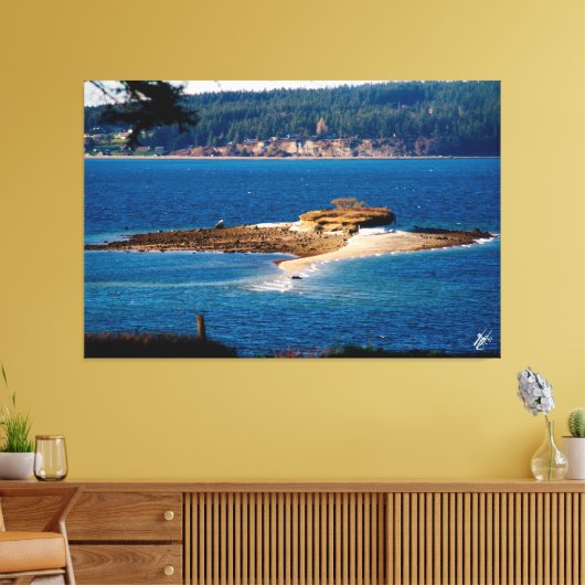 Baby-eiland op Whidbey-eiland #1 Canvas Afdruk (Insitu (Woonkamer))