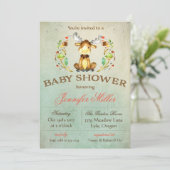 Baby Eland Shower Uitnodiging (Staand voorkant)