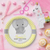Baby Elefant (geel) Baby shower Papieren Bordje (Feest)
