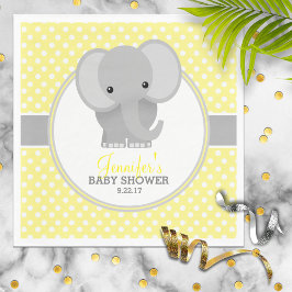 Baby Elefant (geel) Baby shower Servetten
