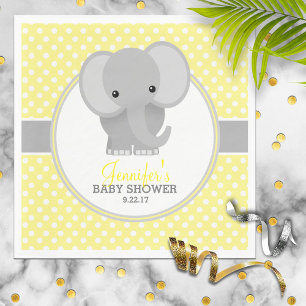 Baby Elefant (geel) Baby shower Servetten