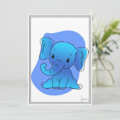 Baby Elefant Karte Kaart (Staand voorkant)