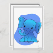 Baby Elefant Karte Kaart (Voorkant / Achterkant)