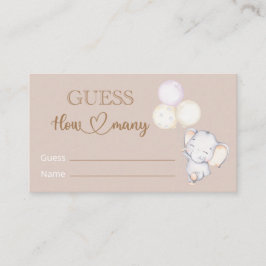 Baby Elegant Baby shower raad hoeveel Informatiekaartje