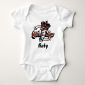 Baby Elegant Barber Pole en Crown Romper (Voorkant)