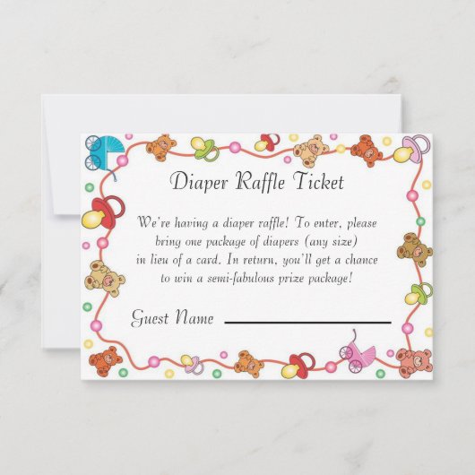 Baby Elements Baby shower Diaper Raffle Card Kaart (Voorkant)