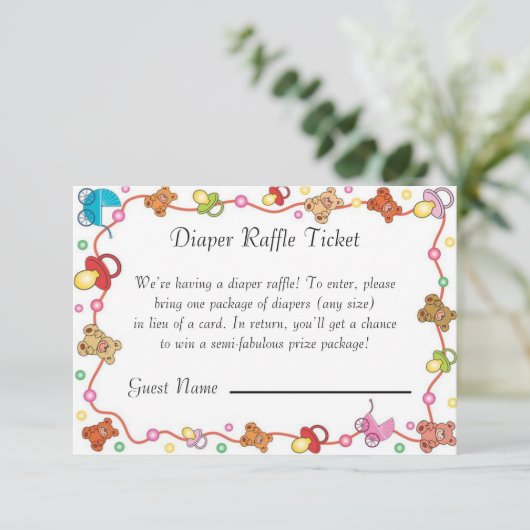 Baby Elements Baby shower Diaper Raffle Card Kaart (Staand voorkant)
