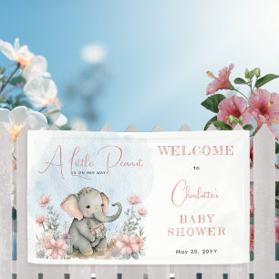 Baby Elephant A Little Peanut Girl Floral Shower Spandoek